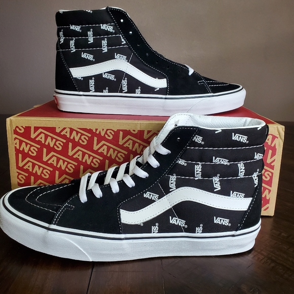 Vans Sk8-Hi Logo Black True White Men Size 11 - Picture 1 of 11